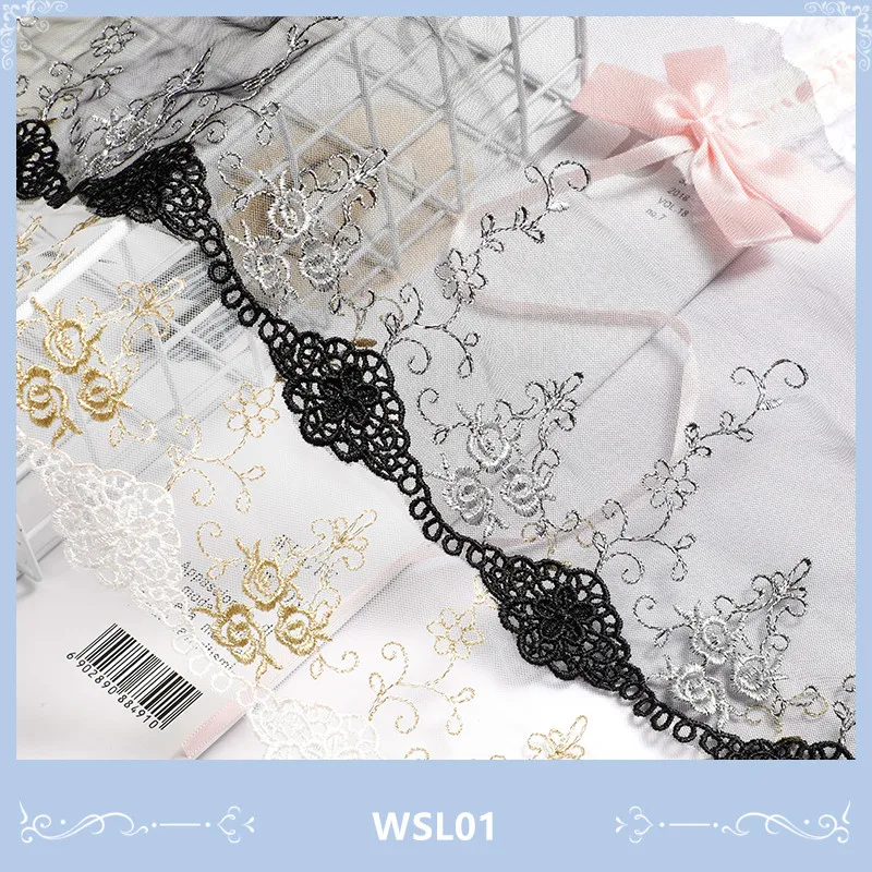 17CM Width 10Yards new arrival gold Silver Lolita Embroidered Mesh Lace Trims Lace Fabric DIY Sewing accessories WSL01
17CM Width 10Yards new arrival gold Silver Lolita Embroidered Mesh Lace Trims Lace Fabric DIY Sewing accessories WSL01