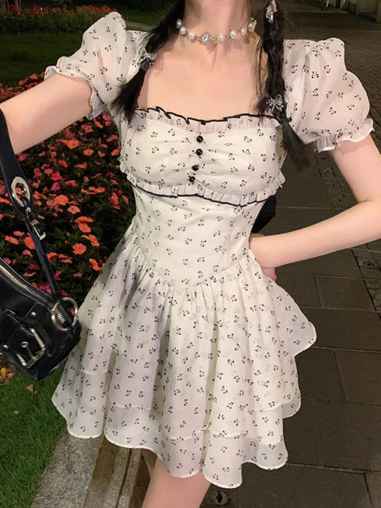 Women Sexy Party Mini Dresses Summer Elegant Floral Dress Female Designer Chic Bow Korean Fashion Casual Chiffon Dress 2022
Women Sexy Party Mini Dresses Summer Elegant Floral Dress Female Designer Chic Bow Korean Fashion Casual Chiffon Dress 2022