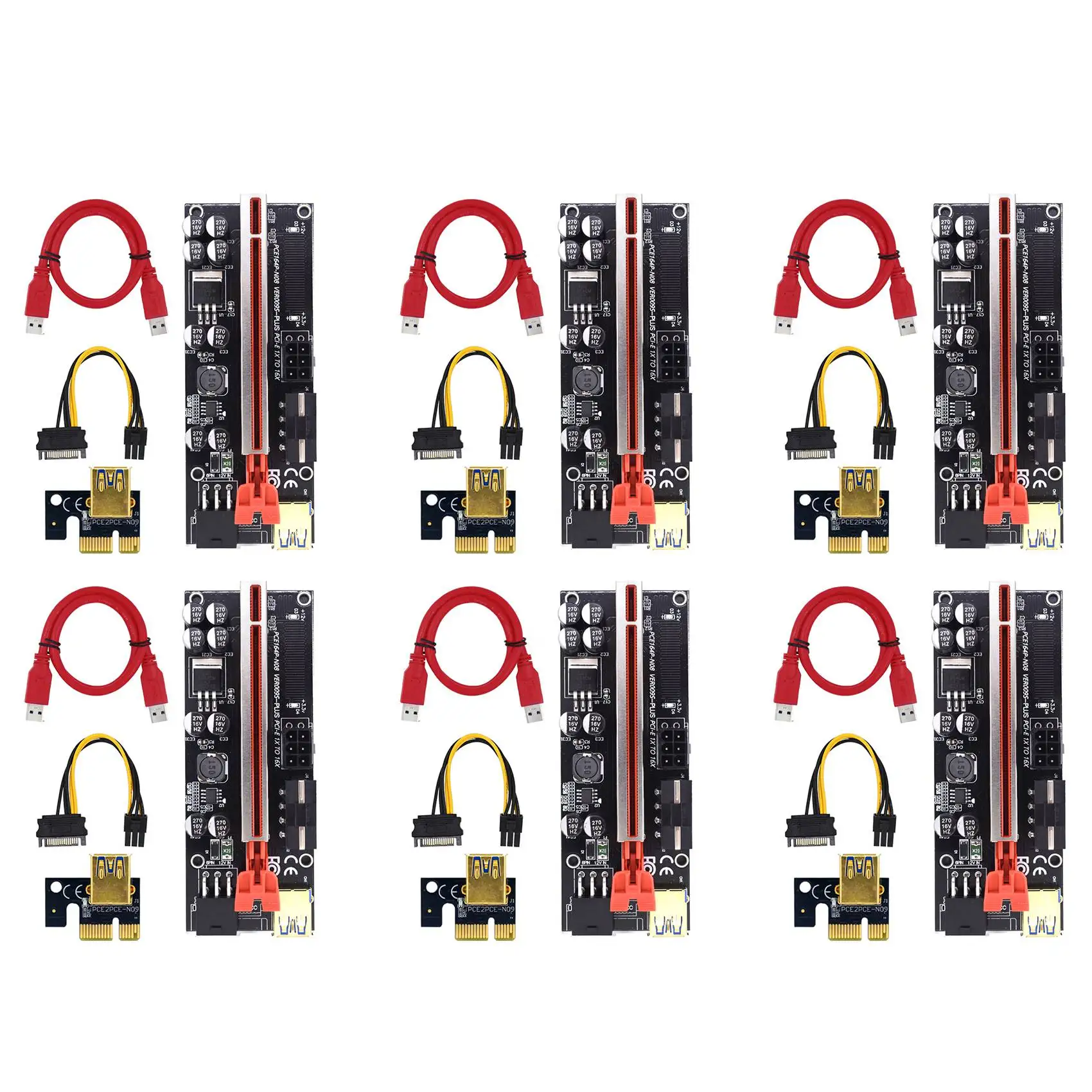 6 шт. PCI-E 1X до 16X адаптер карты 009S Plus графическая карта Удлинительный кабель 3 плата адаптера интерфейса для майнера BTC красный
6 шт. PCI-E 1X до 16X адаптер карты 009S Plus графическая карта Удлинительный кабель 3 плата адаптера интерфейса для майнера BTC красный