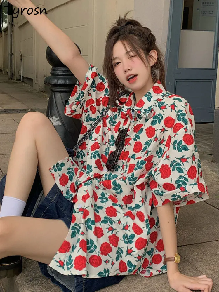 Shirts Women Print Simple Summer All-match Vintage Design Leisure Classic Loose Fashion Turn-down Collar Korean Style Sweet Cozy
Shirts Women Print Simple Summer All-match Vintage Design Leisure Classic Loose Fashion Turn-down Collar Korean Style Sweet Cozy