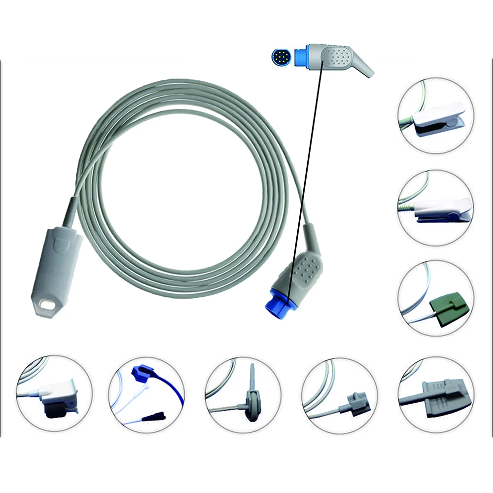

Совместим с SIE * MEN * S, 10-контактный датчик Spo2 монитора. Многоразовый кабель для измерения яркости крови, Spo2