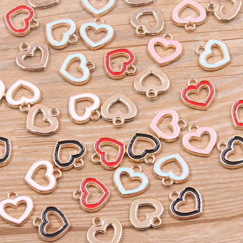 10Pcs 14*15mm 5 Color New Product Alloy Metal Drop Oil Heart Charms Hollow Pendant For DIY Bracelet Necklace Jewelry Making
10Pcs 14*15mm 5 Color New Product Alloy Metal Drop Oil Heart Charms Hollow Pendant For DIY Bracelet Necklace Jewelry Making