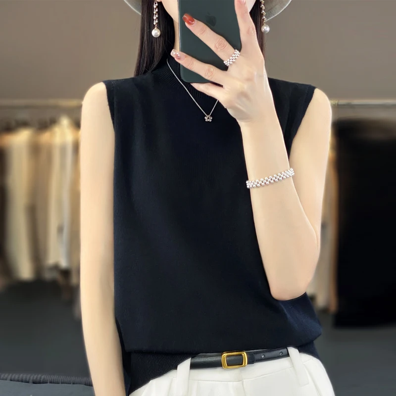 Sleeveless Fine Imitation Wool Tank Top Women's Knitted Pullover T-Shirt 2023 Summer Korean Solid Short Sleeve Thin Top Classic
Sleeveless Fine Imitation Wool Tank Top Women's Knitted Pullover T-Shirt 2023 Summer Korean Solid Short Sleeve Thin Top Classic