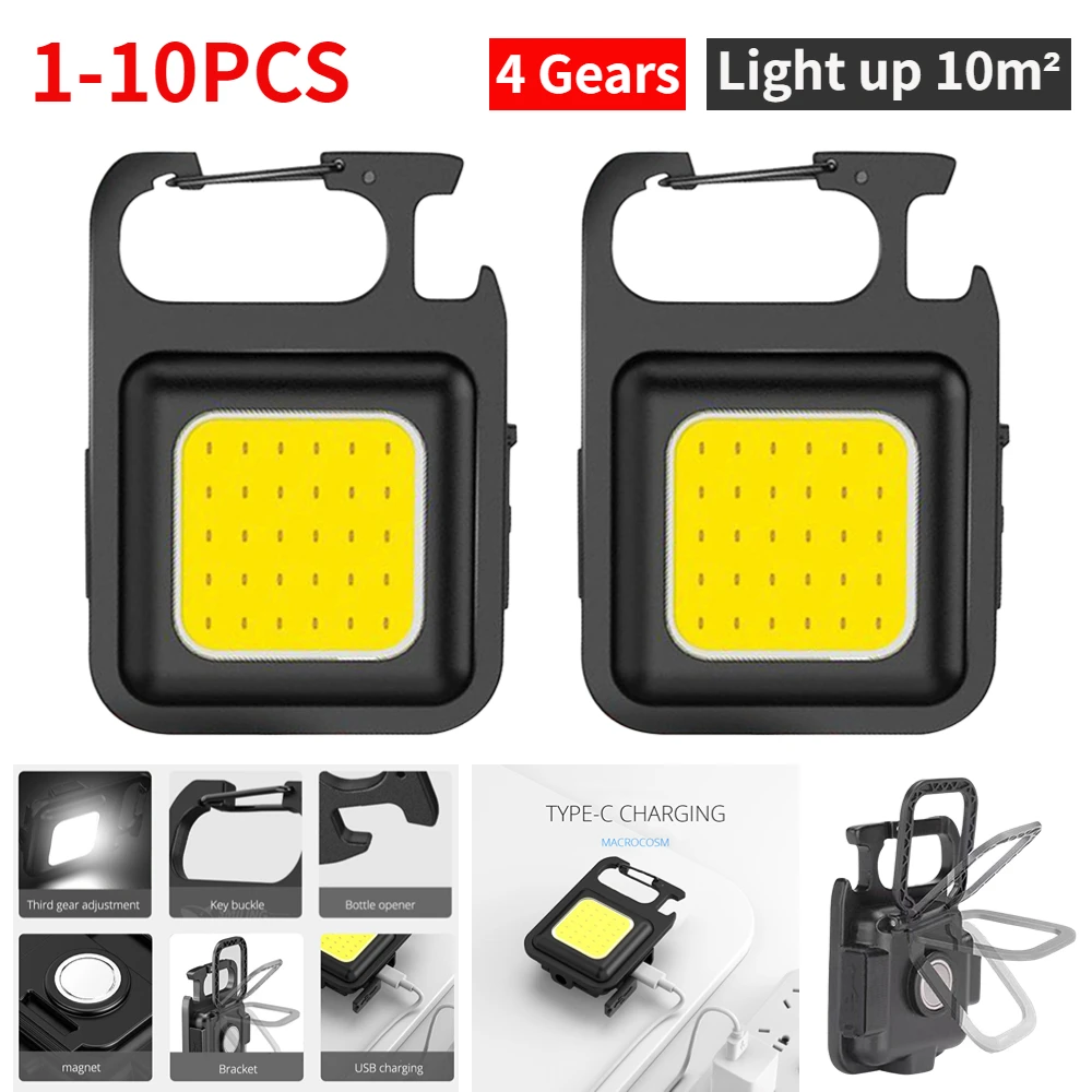 Mini LED Working Light Multifunctional Glare LED COB Keychain Light Rechargeable Portable Flashlight Outdoor Camping Corkscrew
Mini LED Working Light Multifunctional Glare LED COB Keychain Light Rechargeable Portable Flashlight Outdoor Camping Corkscrew