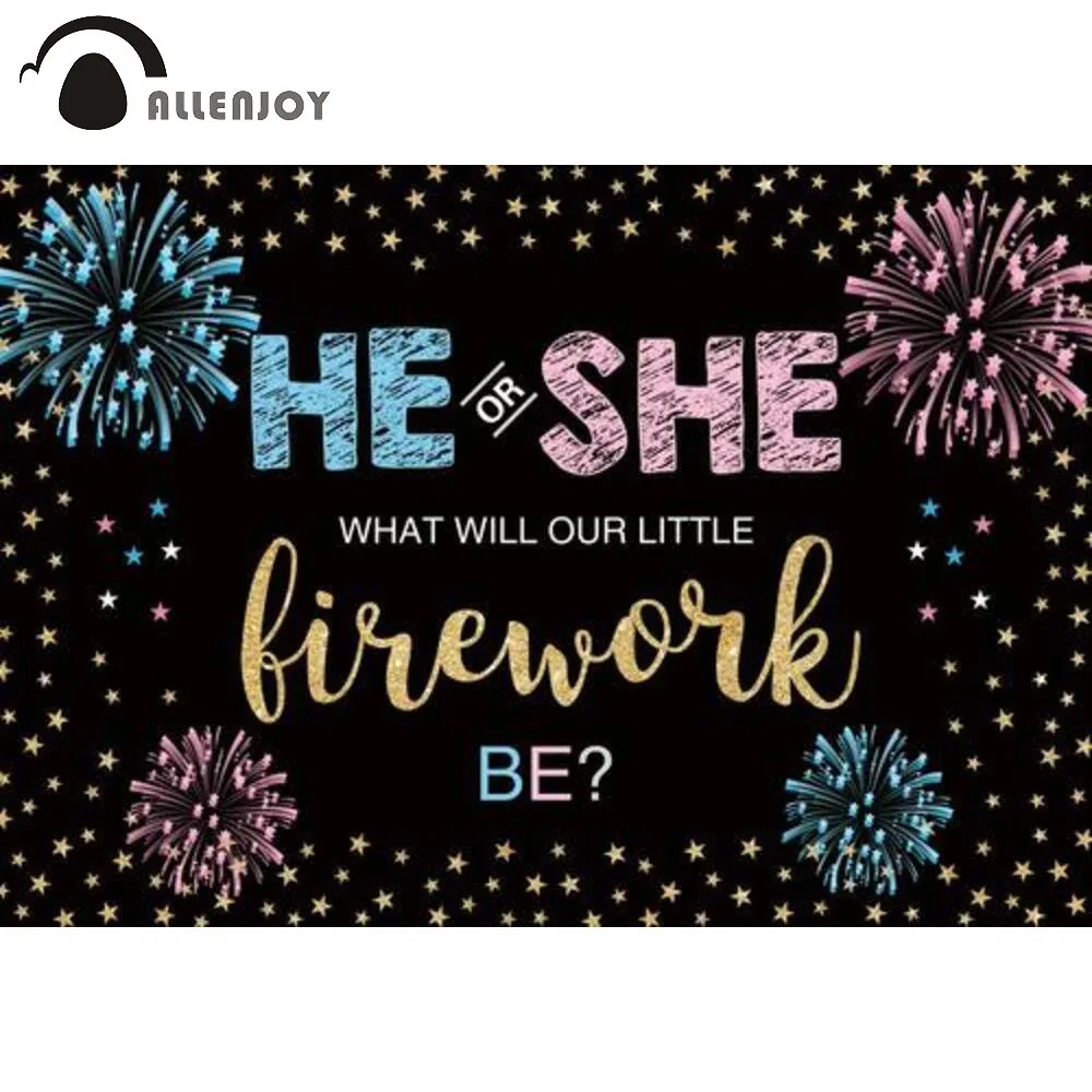Allenjoy He or She Firework Gender Reveal Backdrop Boy or Girl Gold Dots Baby Shower Photography Props Banner Background
Allenjoy He or She Firework Gender Reveal Backdrop Boy or Girl Gold Dots Baby Shower Photography Props Banner Background