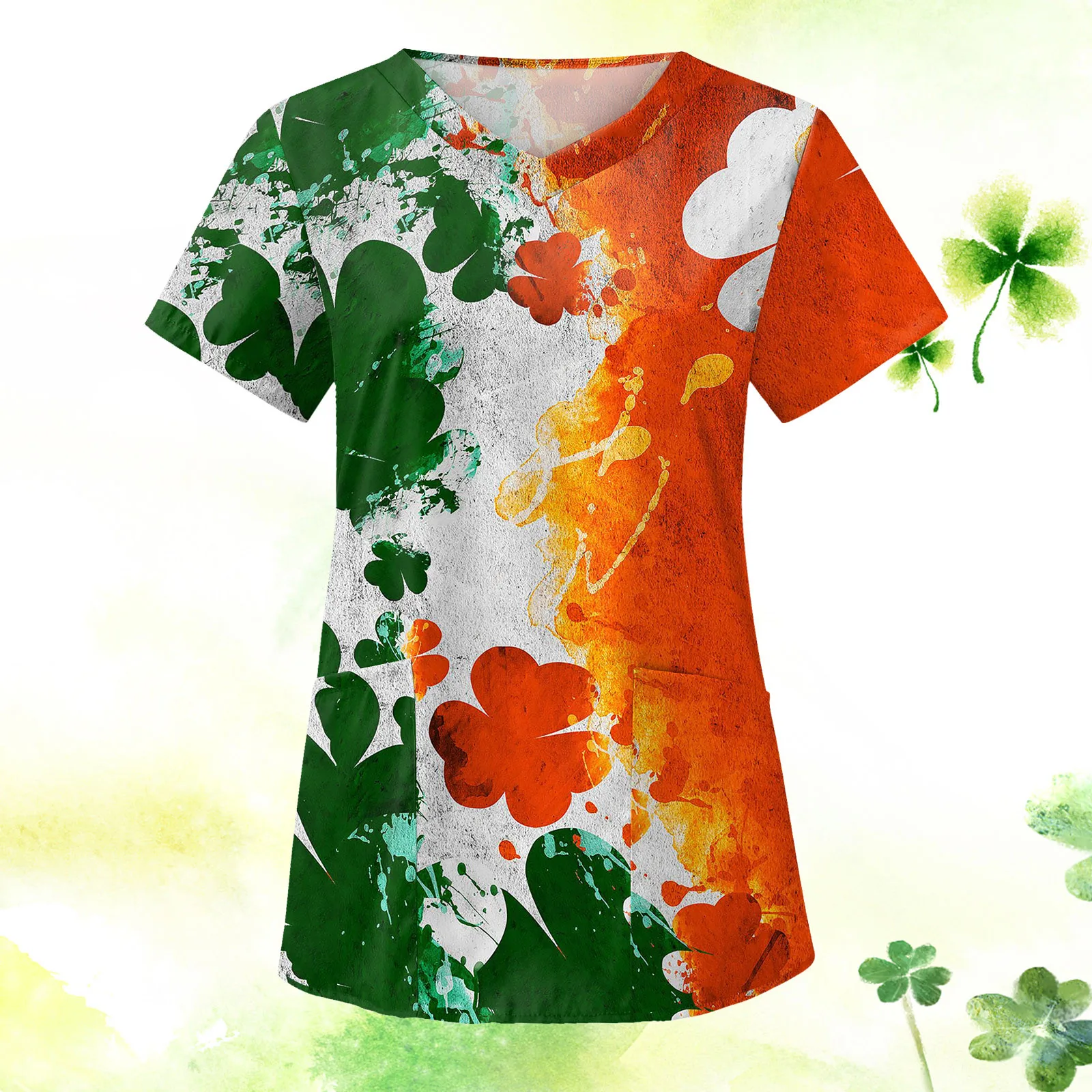 St Patricks Day Nurse Uniform Women Unisex Tunic Short Sleeve Printed Pockets Blouse Tops Medicals Beauty Salon Coverall Scrubs
St Patricks Day Nurse Uniform Women Unisex Tunic Short Sleeve Printed Pockets Blouse Tops Medicals Beauty Salon Coverall Scrubs