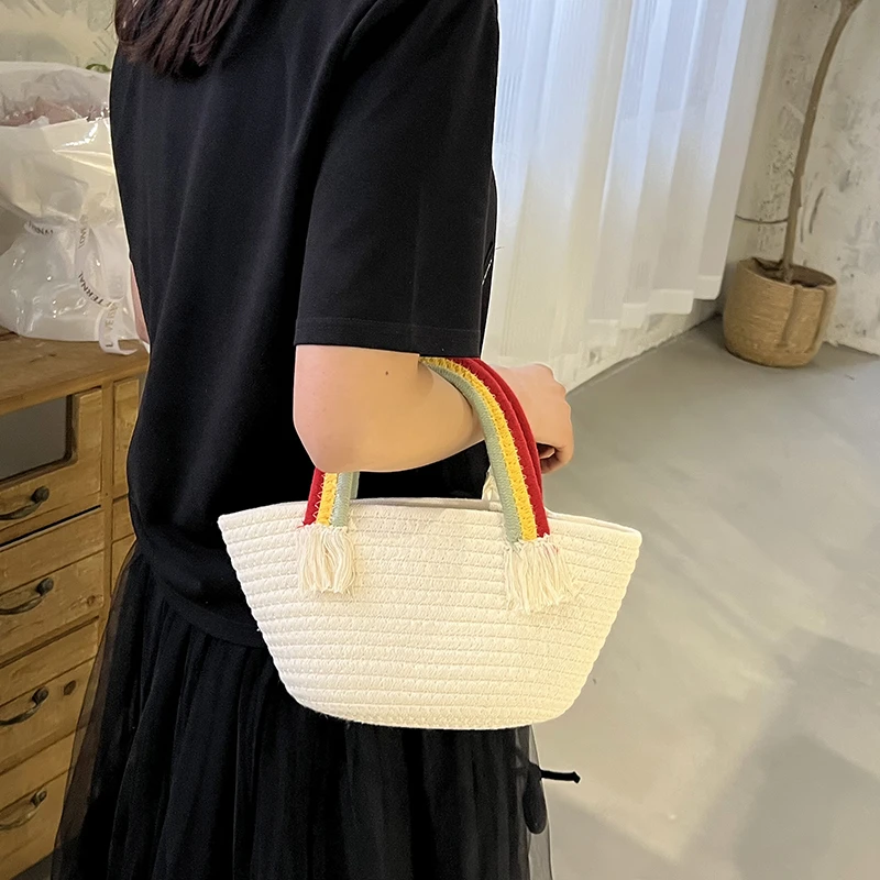 New Fashion Holiday Handbag Personality Cute Cotton Bag Small Straw Bag Woven Women's Bag Casual Beach Bag Woven Bag
New Fashion Holiday Handbag Personality Cute Cotton Bag Small Straw Bag Woven Women's Bag Casual Beach Bag Woven Bag