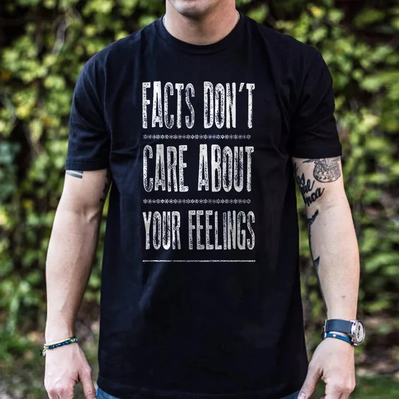 Rheaclot Facts Don't Care About Your Feelings Printing Men's Casual Fashion T-shirt
Rheaclot Facts Don't Care About Your Feelings Printing Men's Casual Fashion T-shirt