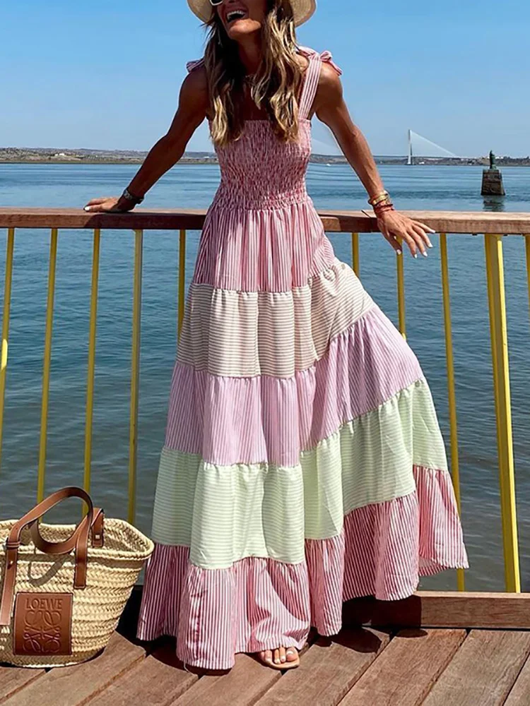 Женское винтажное платье-макси без рукавов, Свободное длинное вечернее платье с воротником-лодочкой и оборками, лето 2022
Женское винтажное платье-макси без рукавов, Свободное длинное вечернее платье с воротником-лодочкой и оборками, лето 2022