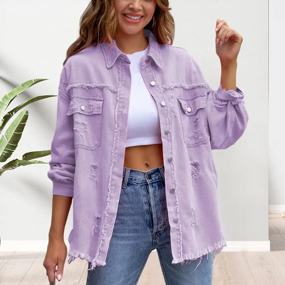 Ladies Coat Vintage Loose Fit Women's Jacket with Ripped Pocket Detailing Hip Hop Streetwear Inspired Coat for Spring Fall Women
Ladies Coat Vintage Loose Fit Women's Jacket with Ripped Pocket Detailing Hip Hop Streetwear Inspired Coat for Spring Fall Women