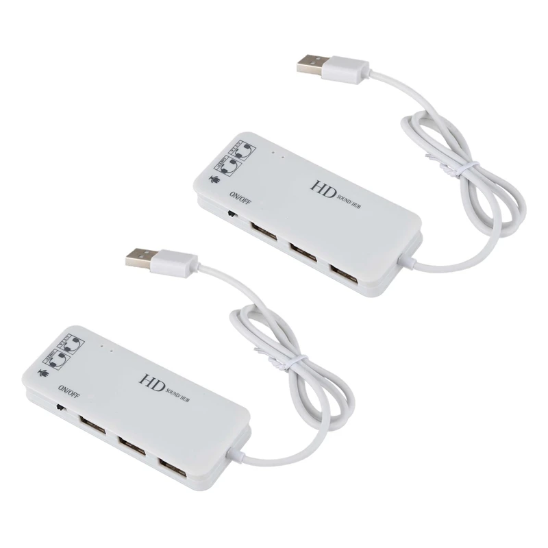 2X 3 Port USB 2.0 Hub External 7.1Ch Sound Card Headset Microphone Adapter for Pc White
2X 3 Port USB 2.0 Hub External 7.1Ch Sound Card Headset Microphone Adapter for Pc White