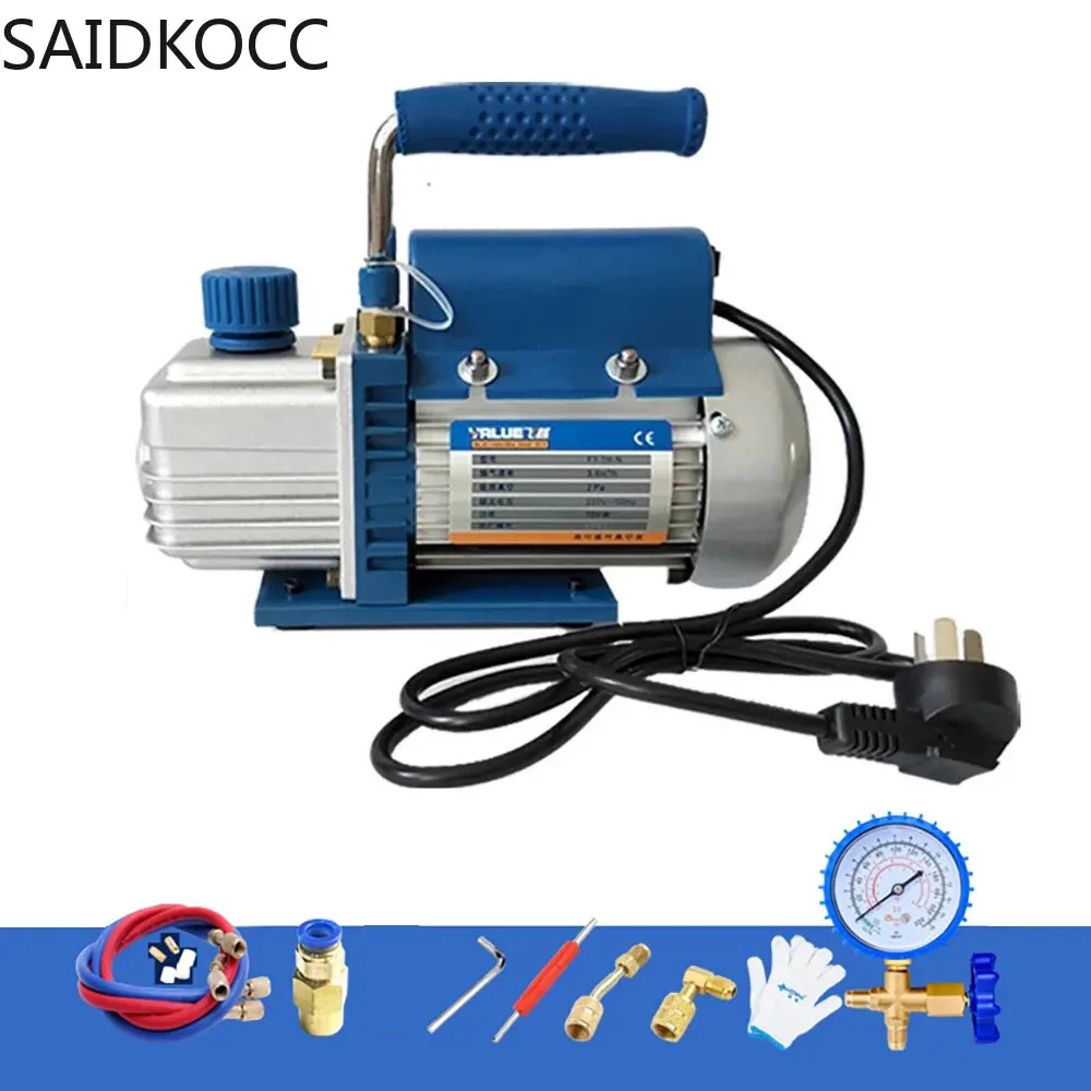 SAIDKOCC 220V Rotary Vane Single Stage Air Vacuum Pump 2PA Ultimate Vacuum With Refrigeration Accessories for Air Conditioning
SAIDKOCC 220V Rotary Vane Single Stage Air Vacuum Pump 2PA Ultimate Vacuum With Refrigeration Accessories for Air Conditioning
