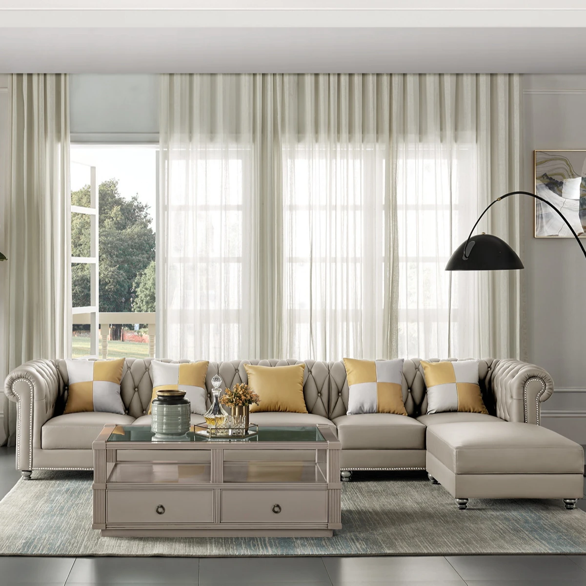 American style modern sofa set luxury living room furniture classic leather fabric comfortable couch sectional sofa
American style modern sofa set luxury living room furniture classic leather fabric comfortable couch sectional sofa