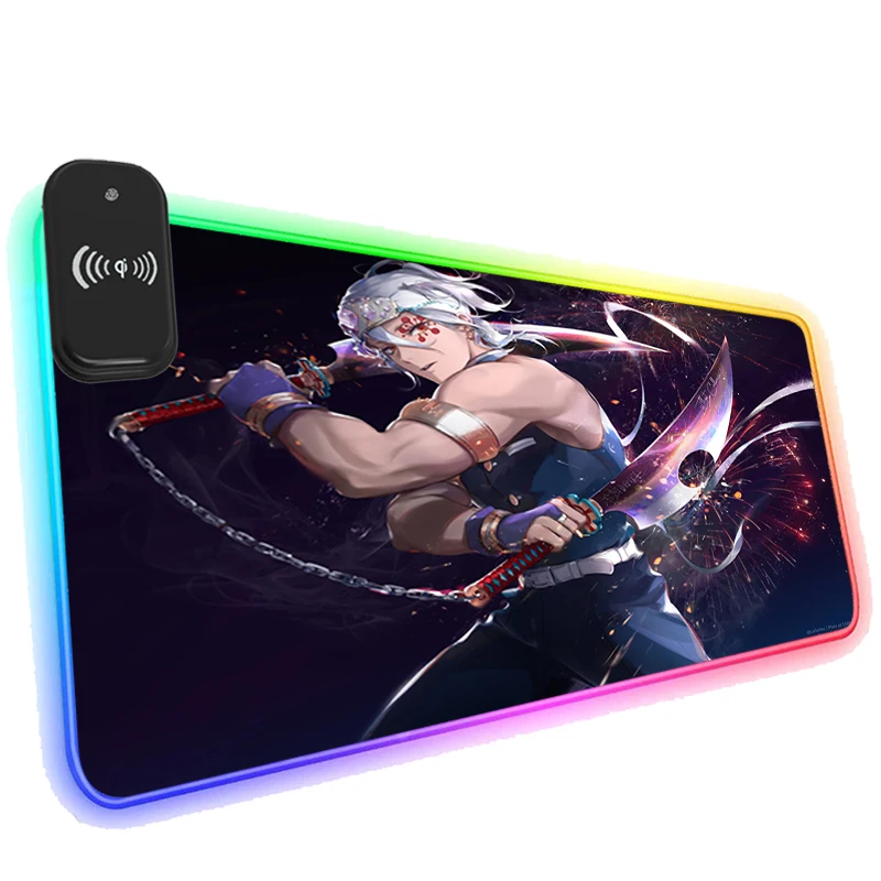 Phone Wireless Charging RGB Mouse Pad LED Gaming Demon Slayer Kimetsu No Yaiba Keyboard Mat Cool Computer Offices Custom HD Rug
Phone Wireless Charging RGB Mouse Pad LED Gaming Demon Slayer Kimetsu No Yaiba Keyboard Mat Cool Computer Offices Custom HD Rug