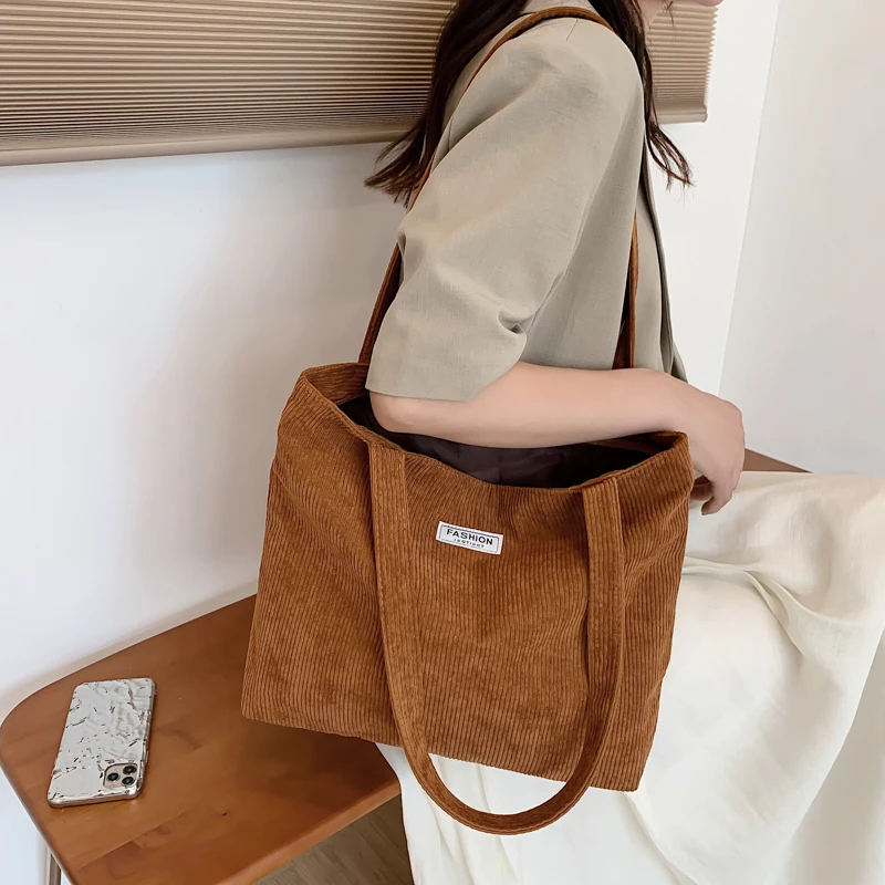 Women Shopping Tote Bags Fashion Simple Portable Corduroy Girls Handbags Large Capacity Lightweight Casual Literary Bucket Bag
Women Shopping Tote Bags Fashion Simple Portable Corduroy Girls Handbags Large Capacity Lightweight Casual Literary Bucket Bag