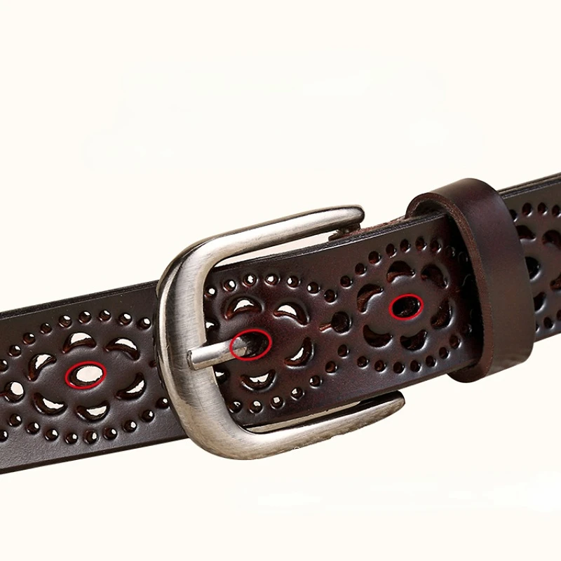 Женский универсальный ремень из натуральной кожи, простой модный однотонный ремень с вырезами и пуговицами, аксессуары для одежды