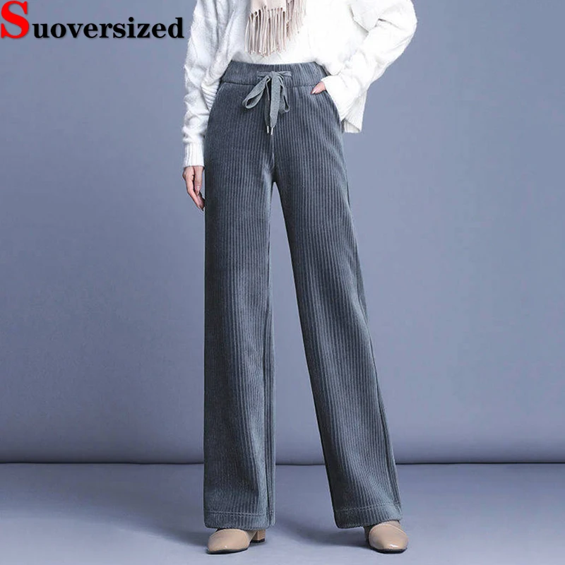 Брюки женские вельветовые большого размера 4xl с широкими штанинами, модные штаны с завышенной талией в Корейском стиле, повседневные Прямые, на осень
Брюки женские вельветовые большого размера 4xl с широкими штанинами, модные штаны с завышенной талией в Корейском стиле, повседневные Прямые, на осень