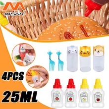 Mini Sauce Box Squeeze Bottle Tomato Honey Condiment Dispenser Containers For Kids Lunch Box Ketchup Jars Kitchen Accessories
