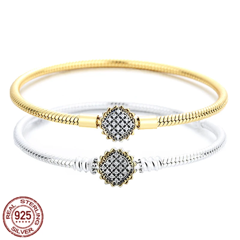 925 Silver Chain Niche Bracelet Flower Basic Chain Sunflower Snake Bone Chain fit Original Pandora Beaded DIY Women's Jewelry
925 Silver Chain Niche Bracelet Flower Basic Chain Sunflower Snake Bone Chain fit Original Pandora Beaded DIY Women's Jewelry