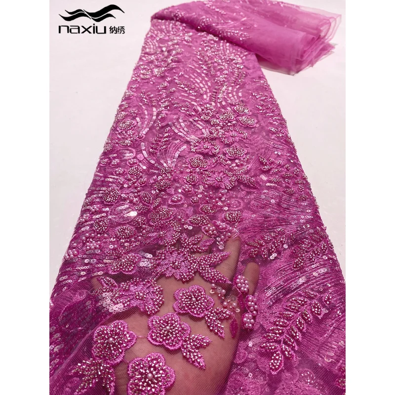 New Design Beaded Lace Fabric Luxury Handmade Beads Lace Embroidery French Nigerian Tulle Lace Fabric for Wedding
New Design Beaded Lace Fabric Luxury Handmade Beads Lace Embroidery French Nigerian Tulle Lace Fabric for Wedding