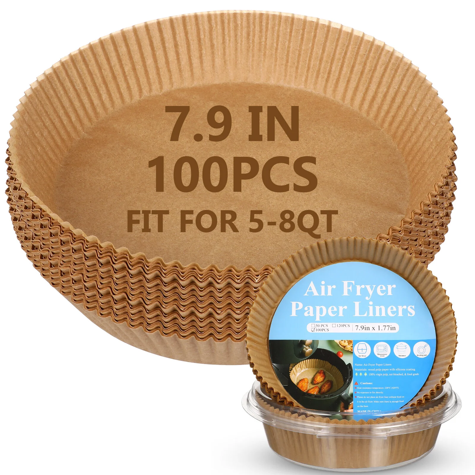 100 Pcs Air Fryer Paper Baking Tray Disposable Liner Pads The Liners Parchment Bowls
100 Pcs Air Fryer Paper Baking Tray Disposable Liner Pads The Liners Parchment Bowls