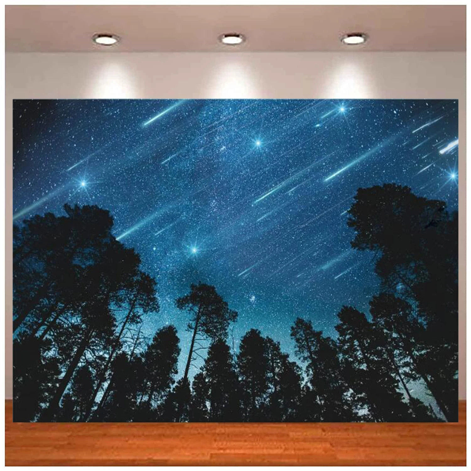 

Photography Backdrop Forest Starry Decor With Galaxy Night Sky Nature Trees Landscape For Dorm Living Room Bedroom Decor Banner