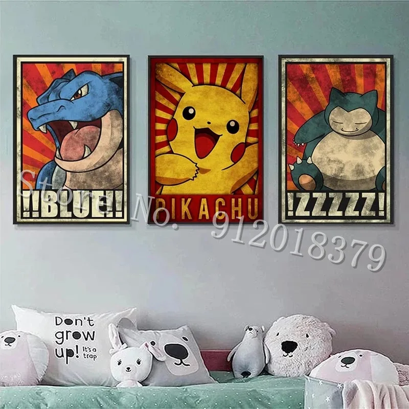 Pokemon Anime Poster Bedroom Decoration Japanese Cartoon Canvas Painting Pikachu Murale Vintage Wall Art Picture for Living Room
Pokemon Anime Poster Bedroom Decoration Japanese Cartoon Canvas Painting Pikachu Murale Vintage Wall Art Picture for Living Room