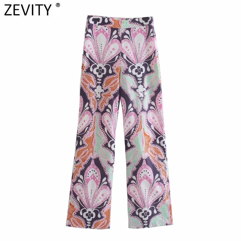 Zevity 2021 Women Vintage Totem Floral Print Casual Slim Straight Pants Retro Female Chic Side Zipper Summer Long Trousers P1115
Zevity 2021 Women Vintage Totem Floral Print Casual Slim Straight Pants Retro Female Chic Side Zipper Summer Long Trousers P1115