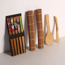13pcs/set DIY Bamboo Sushi Maker Set Rice Sushi Making Kits Roll Cooking Tools Chopsticks Spoon Sushi Blade Sushi Curtain