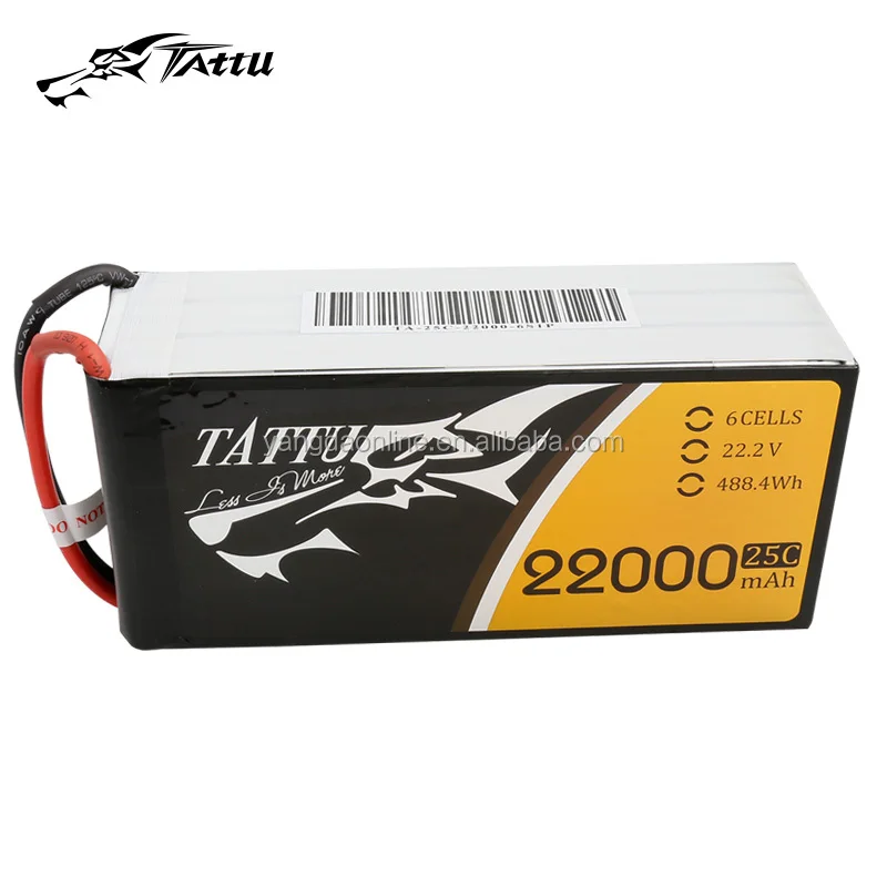 Battery for Drone Agricultural Gens 22000mAh 6S 25C 22.2V Tattu lipo Pack rechargeable battery
Battery for Drone Agricultural Gens 22000mAh 6S 25C 22.2V Tattu lipo Pack rechargeable battery