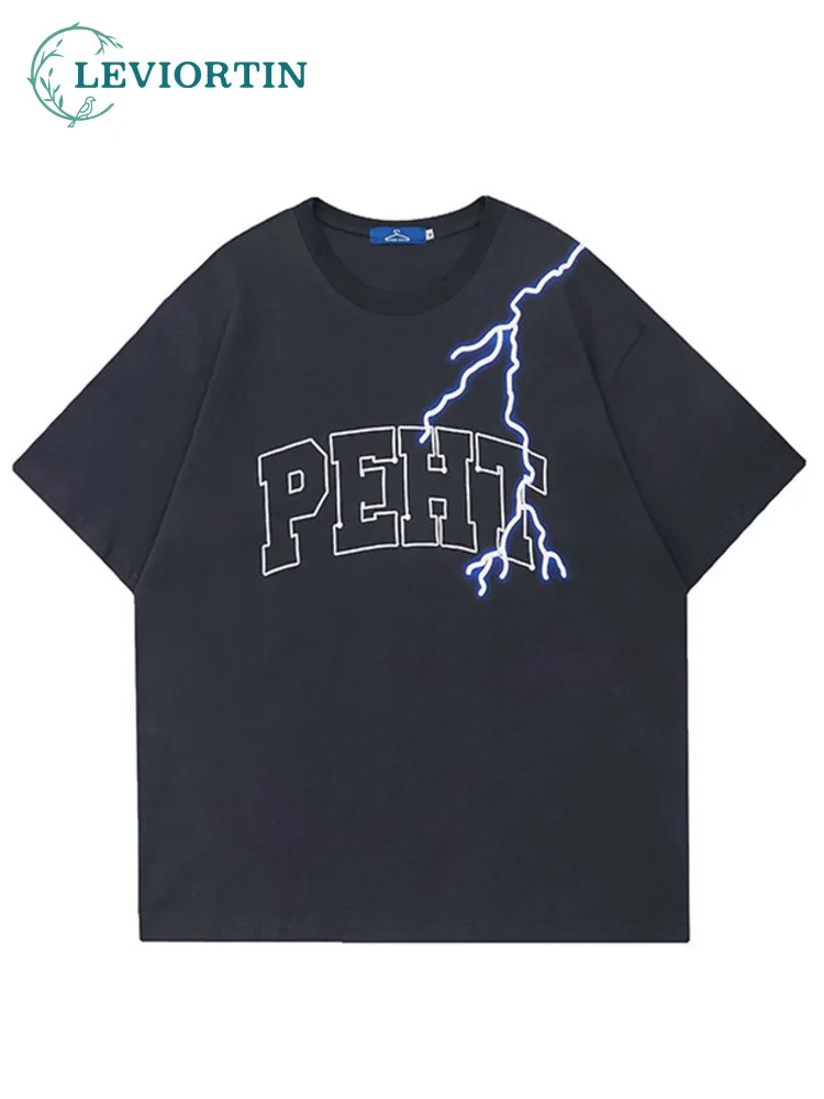 Hip Hop Men T-shirt Foaming Printing Letters Lightning Cotton O-neck Tees Men's Summer Streetwear Casual Oversized T Shirt Tops
Hip Hop Men T-shirt Foaming Printing Letters Lightning Cotton O-neck Tees Men's Summer Streetwear Casual Oversized T Shirt Tops