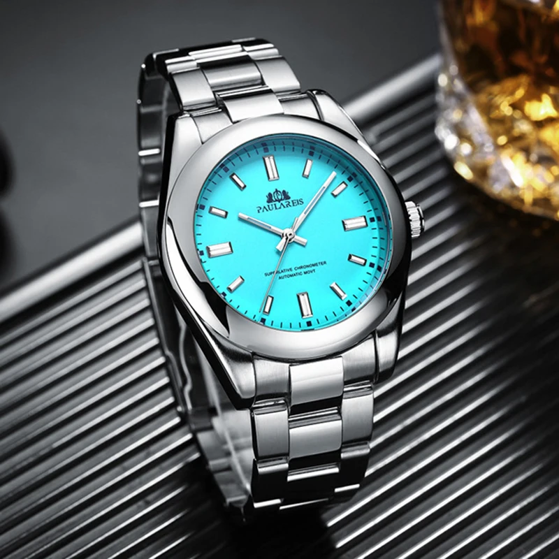 Часы Reloj Hombre мужские механические, простые модные спортивные наручные, автоматические, 40 мм, из нержавеющей стали светильник Светло-Голубые
Часы Reloj Hombre мужские механические, простые модные спортивные наручные, автоматические, 40 мм, из нержавеющей стали светильник Светло-Голубые