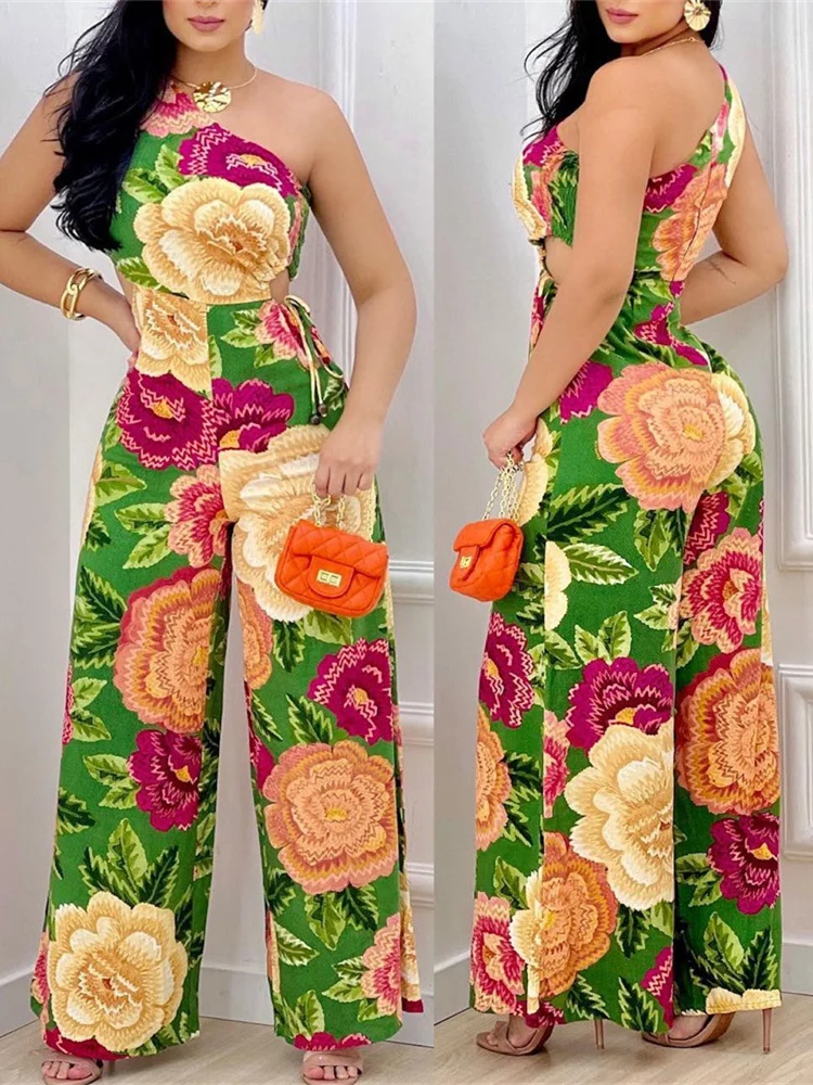 Mandylandy Women Elegant Floral Print Loose Jumpsuit Fashion Casual One Shoulder High Waist Corset Wide Leg Trousers Overalls
Mandylandy Women Elegant Floral Print Loose Jumpsuit Fashion Casual One Shoulder High Waist Corset Wide Leg Trousers Overalls