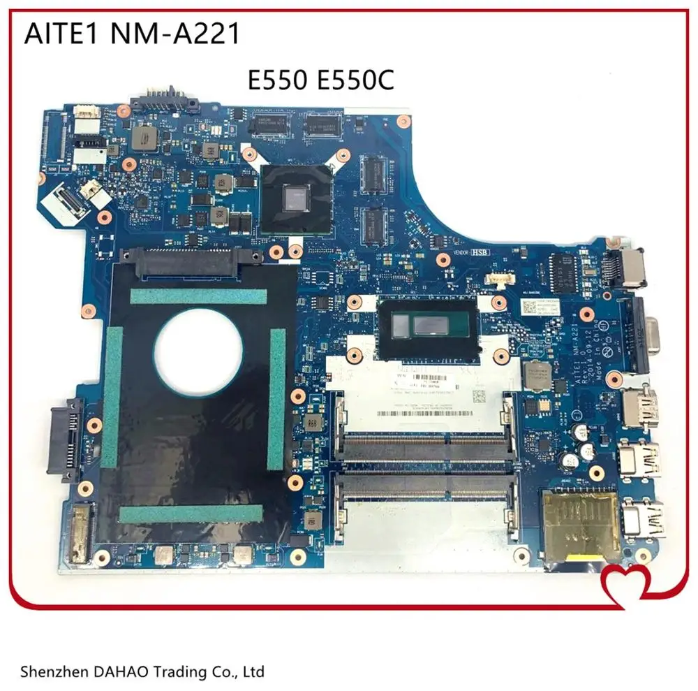 For Lenovo Thinkpad E550 E550C Laptop motherboard AITE1 NM-A221 FRU: 00HT646 00HT645 W/ SR23W i7-5500U R7 M265 2GB GPU Tested OK
For Lenovo Thinkpad E550 E550C Laptop motherboard AITE1 NM-A221 FRU: 00HT646 00HT645 W/ SR23W i7-5500U R7 M265 2GB GPU Tested OK