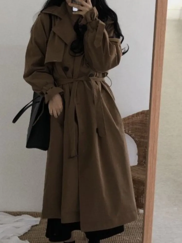 Coat coat Korean style temperament brown long windbreaker coat women's 2022 new popular autumn and winter lapel
Coat coat Korean style temperament brown long windbreaker coat women's 2022 new popular autumn and winter lapel