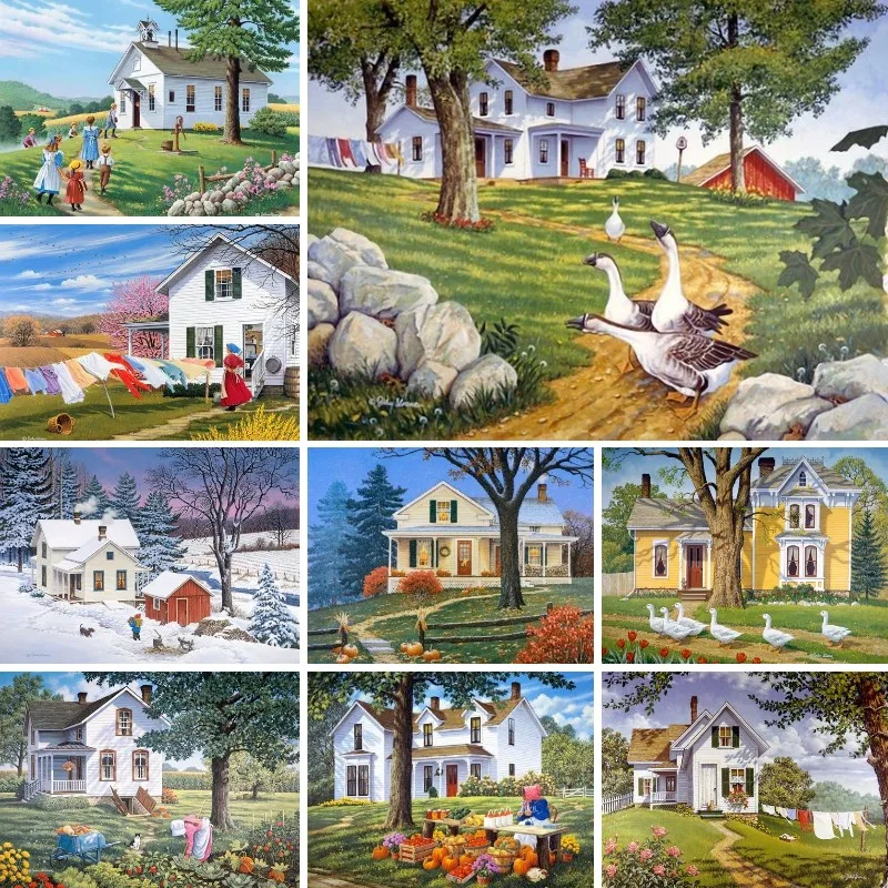 DIY White House Round Diamond Painting Country Life Through Four Seasons Landscape 5d Handicraft Diamond Embroidery Wall Art
DIY White House Round Diamond Painting Country Life Through Four Seasons Landscape 5d Handicraft Diamond Embroidery Wall Art
