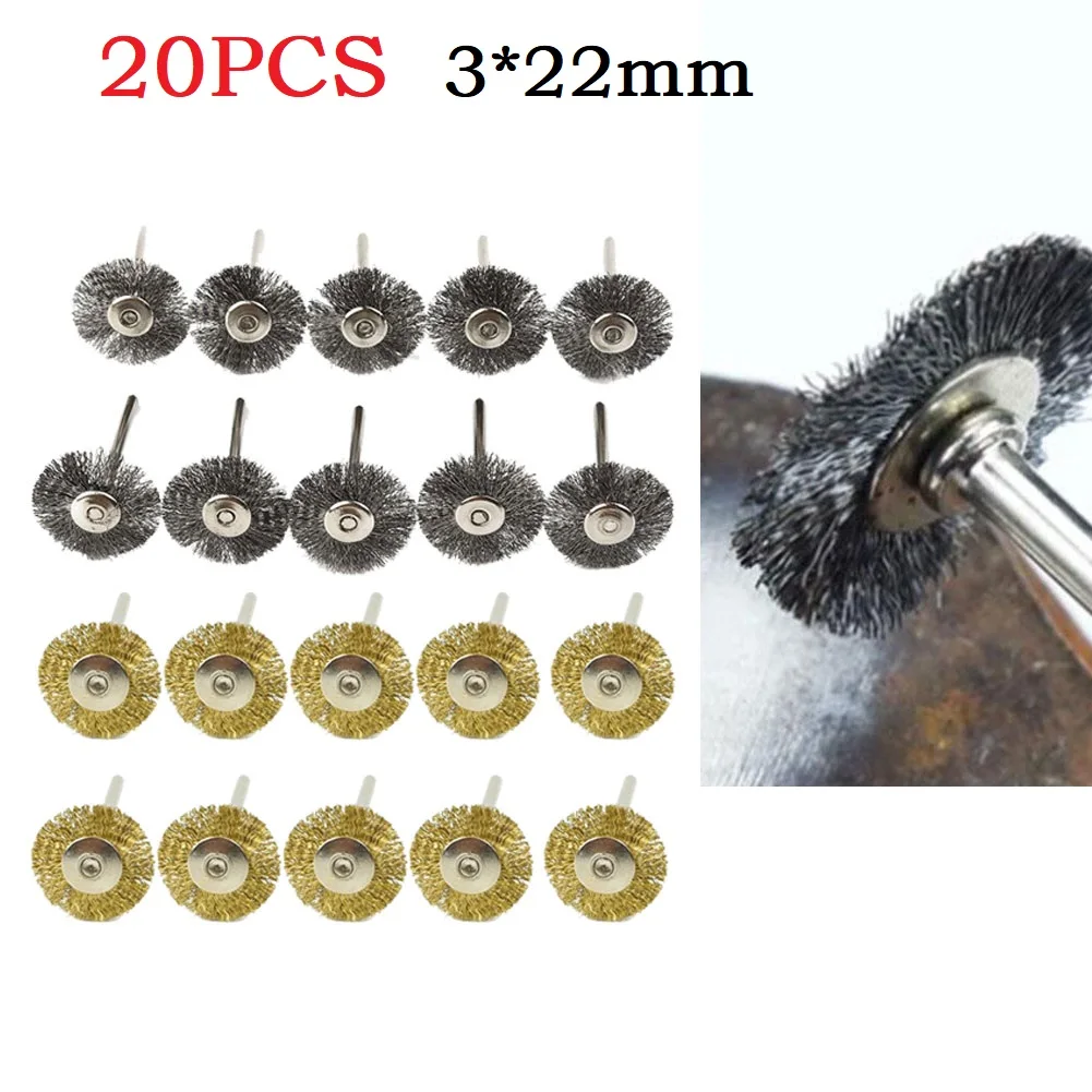 20pcs 22mm Steel Wire Wheel Brushes T-shaped Stainless Steel Wire Brush For Drill Rotary Tools Polishing Brush Power Tools Parts
20pcs 22mm Steel Wire Wheel Brushes T-shaped Stainless Steel Wire Brush For Drill Rotary Tools Polishing Brush Power Tools Parts