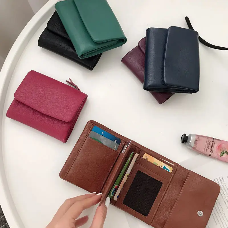 

SIKU genuine leather Sheepskin purse handmade women's key holder brand women wallet case