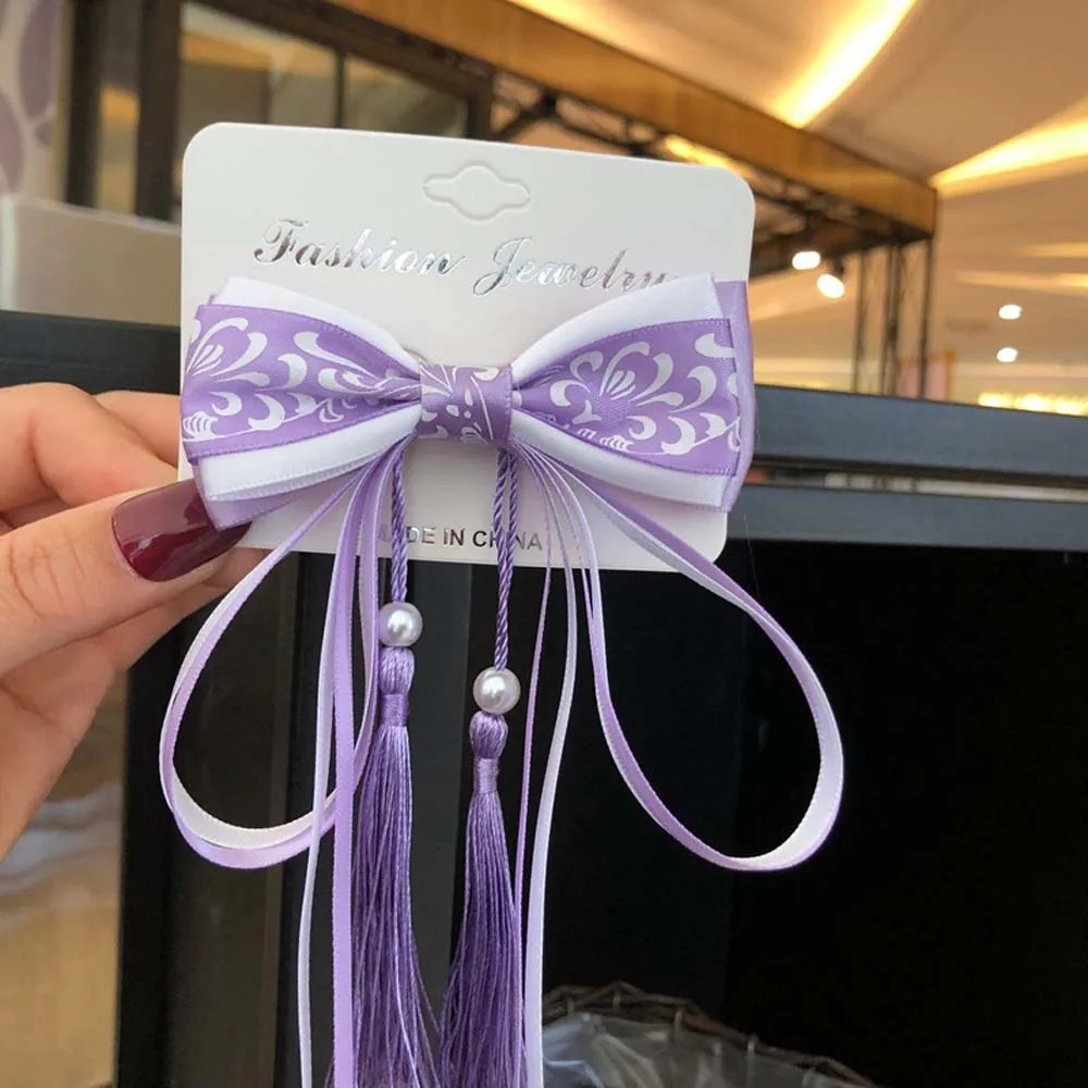 Sweet Women Chinese Ancient Style Bow Hairpin Hair Accessories Ribbon Tassel Hanfu Hair Clip
Sweet Women Chinese Ancient Style Bow Hairpin Hair Accessories Ribbon Tassel Hanfu Hair Clip