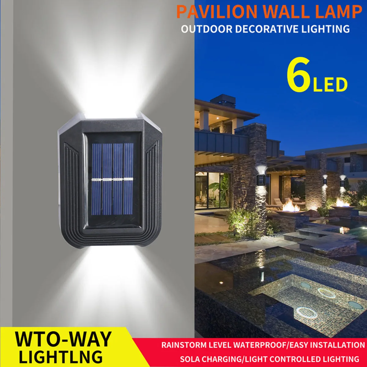 LED Solar Wall Lamp Outdoor Garden Lights Home Wall Lights Decorative Washing Up and Down Lighting Atmosphere Wall Lights
LED Solar Wall Lamp Outdoor Garden Lights Home Wall Lights Decorative Washing Up and Down Lighting Atmosphere Wall Lights