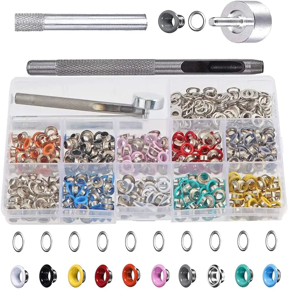 500 Sets Grommet Kit Metal Grommets Eyelets Buckle Kit DIY Installation Tools with Shoes Clothes Leather Crafts Colorful 3/16 In
500 Sets Grommet Kit Metal Grommets Eyelets Buckle Kit DIY Installation Tools with Shoes Clothes Leather Crafts Colorful 3/16 In