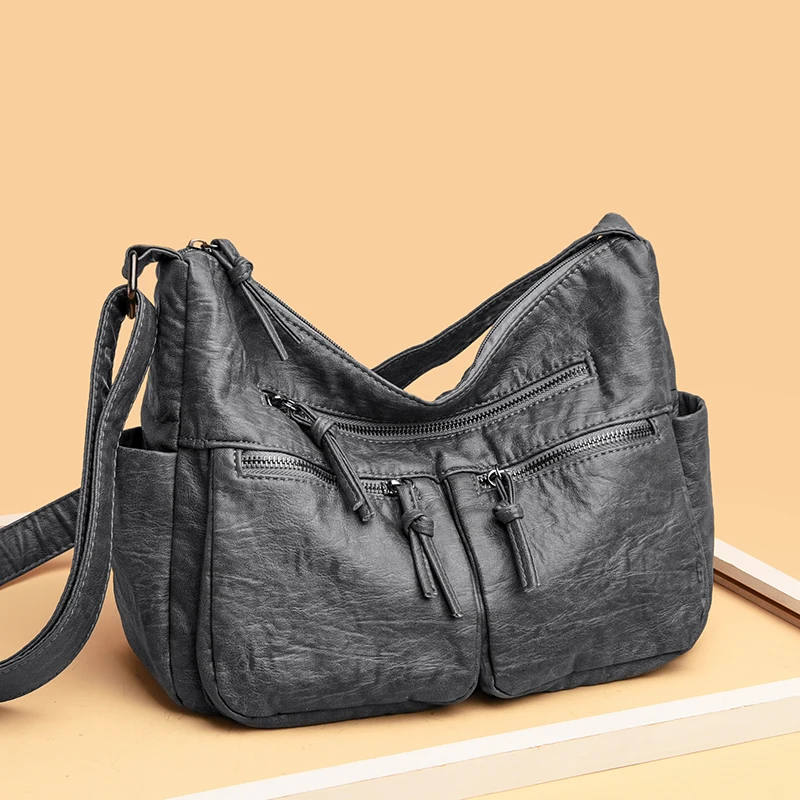 Luxury Solid Color Soft Leather Shoulder Bags for Women Designer Large Capacity Handbags Women Bags Fashion Female Crossbody Sac
Luxury Solid Color Soft Leather Shoulder Bags for Women Designer Large Capacity Handbags Women Bags Fashion Female Crossbody Sac