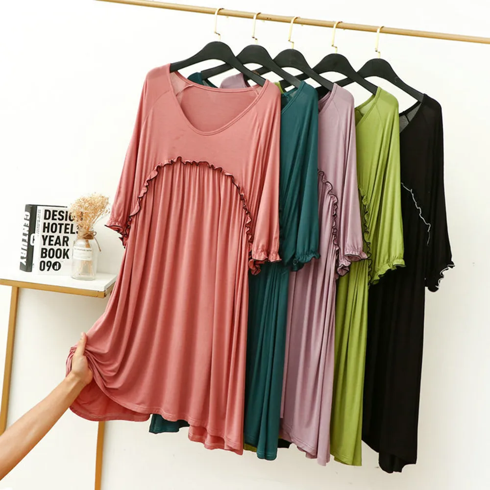 Fdfklak Women's Dress Nightgown Sleepwear Modal Lingerie Loose Sleep Nightwear Spring Summer Lounge New Sleep Dress
Fdfklak Women's Dress Nightgown Sleepwear Modal Lingerie Loose Sleep Nightwear Spring Summer Lounge New Sleep Dress