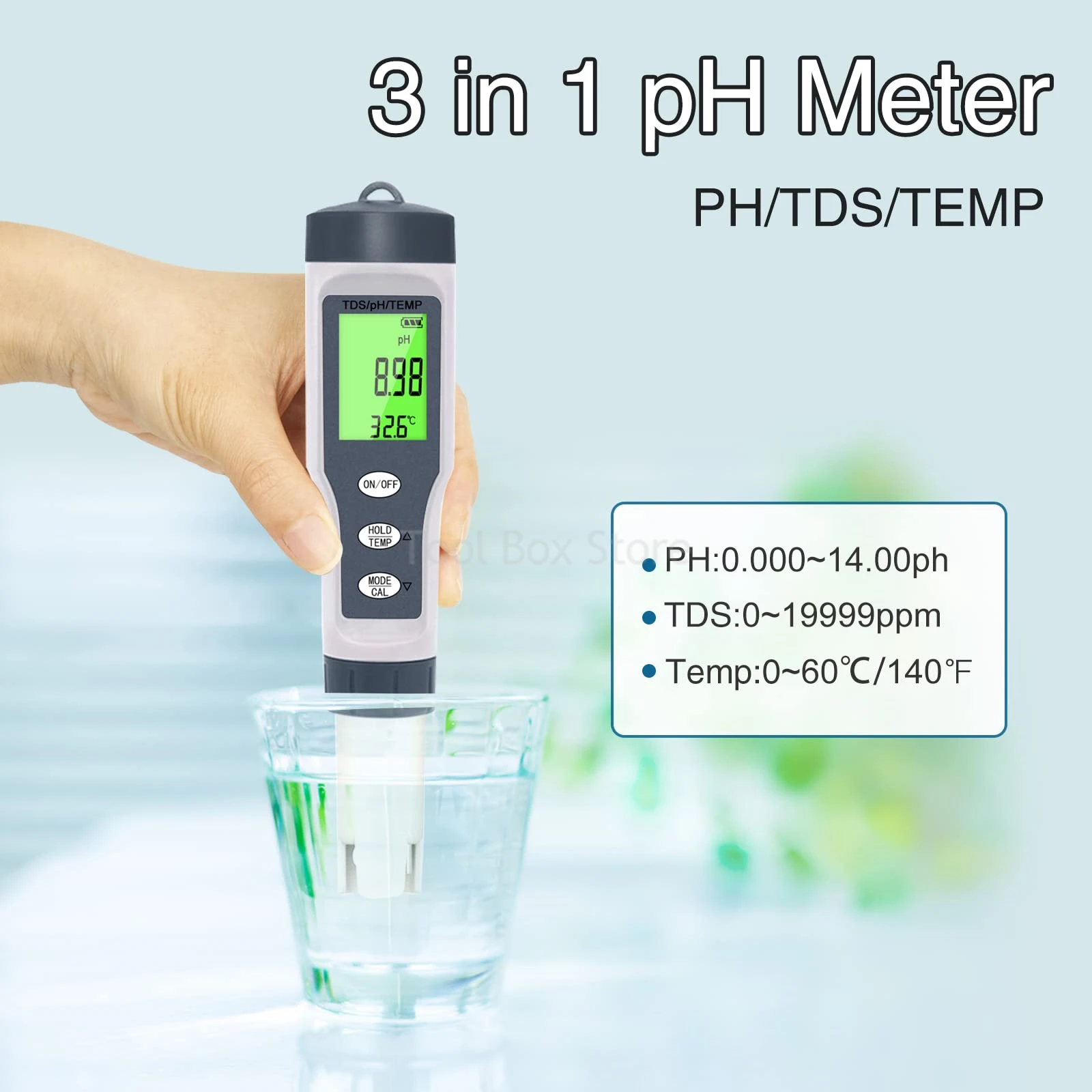 3 в 1 PH тестер Измеритель PH TDS EC измеритель температуры воды тестер качества воды ручка инструмент для измерения чистоты воды Пруд тестер воды
3 в 1 PH тестер Измеритель PH TDS EC измеритель температуры воды тестер качества воды ручка инструмент для измерения чистоты воды Пруд тестер воды