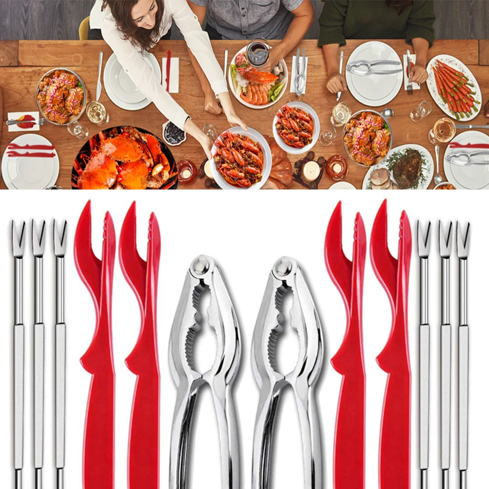 12Pcs Seafood Tools Crab Crackers Nut Cracker Forks Set Opener Shellfish Lobster Leg Sheller Knife Kitchen Accessories
12Pcs Seafood Tools Crab Crackers Nut Cracker Forks Set Opener Shellfish Lobster Leg Sheller Knife Kitchen Accessories