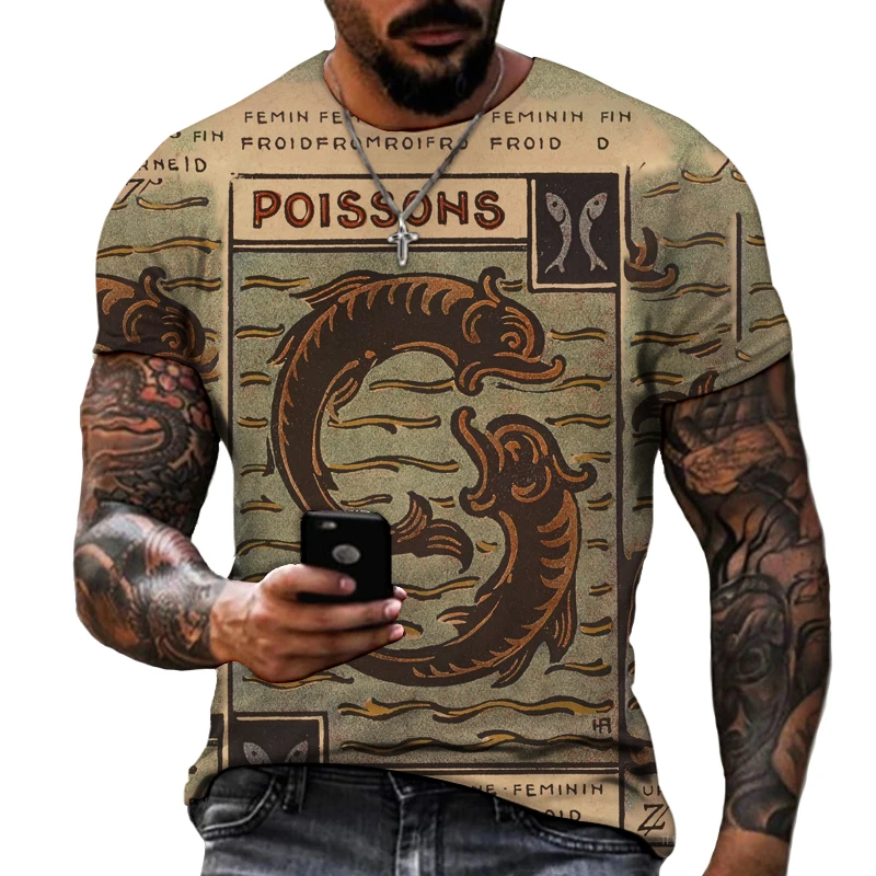 Ancient Greek Mythical Animal Theme Men's T-shirt Antique 3D Printing Pattern High-quality Lycra Polyester Obese Physique S-5XL
Ancient Greek Mythical Animal Theme Men's T-shirt Antique 3D Printing Pattern High-quality Lycra Polyester Obese Physique S-5XL