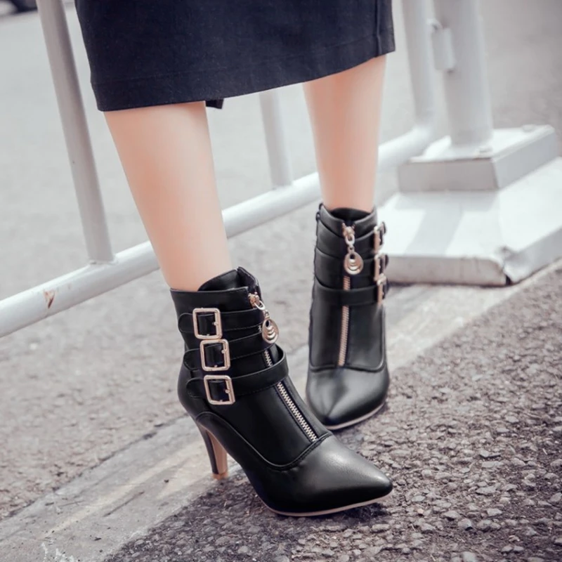 New Pointed Toe Buckle High Heel Booties 2022 Autumn And Winter High Heel Women Shoes
New Pointed Toe Buckle High Heel Booties 2022 Autumn And Winter High Heel Women Shoes