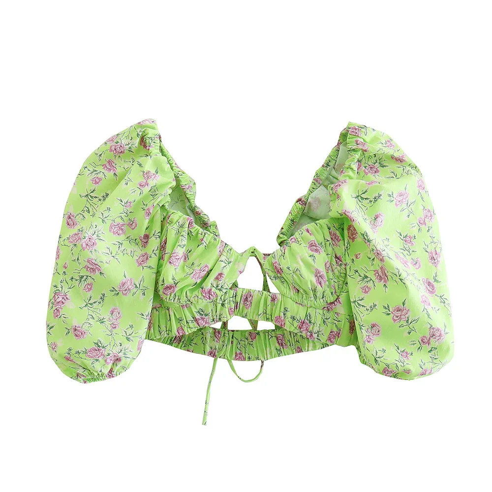 PB & ZA2022 spring and summer new fashion temperament sexy sweet hollow square collar women's printed floral short shirt
PB & ZA2022 spring and summer new fashion temperament sexy sweet hollow square collar women's printed floral short shirt