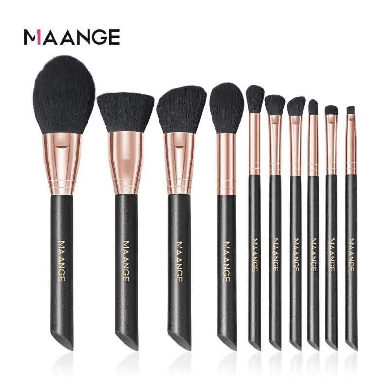 

MAANGE 10 Pcs Makeup Brush Set Eyeshadow Blending Foundation Powder Eyebrow Blush Double Head Brush Beauty Make Up Kit Tool