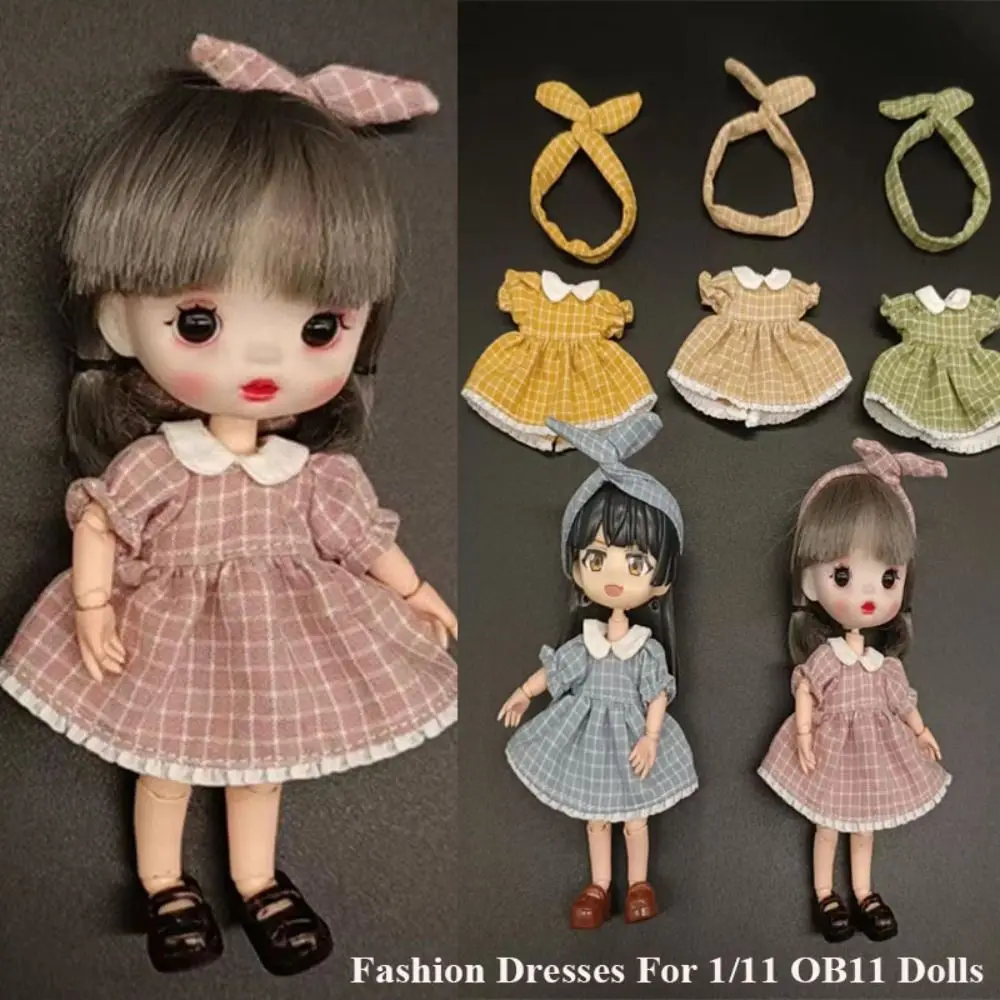 Cute Doll Plaid Dress for 1/12 BJD Dolls Fashion Casual Wear Headband Girl Clothes Doll Dresses For 1/11 OB11 Dolls Accessories
Cute Doll Plaid Dress for 1/12 BJD Dolls Fashion Casual Wear Headband Girl Clothes Doll Dresses For 1/11 OB11 Dolls Accessories